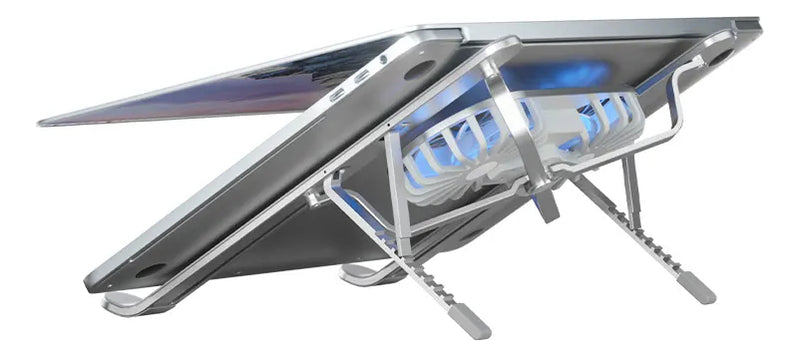 Suporte De Notebook Articulado Dobrável Ergonomico Em Aluminio Prateado Rishon