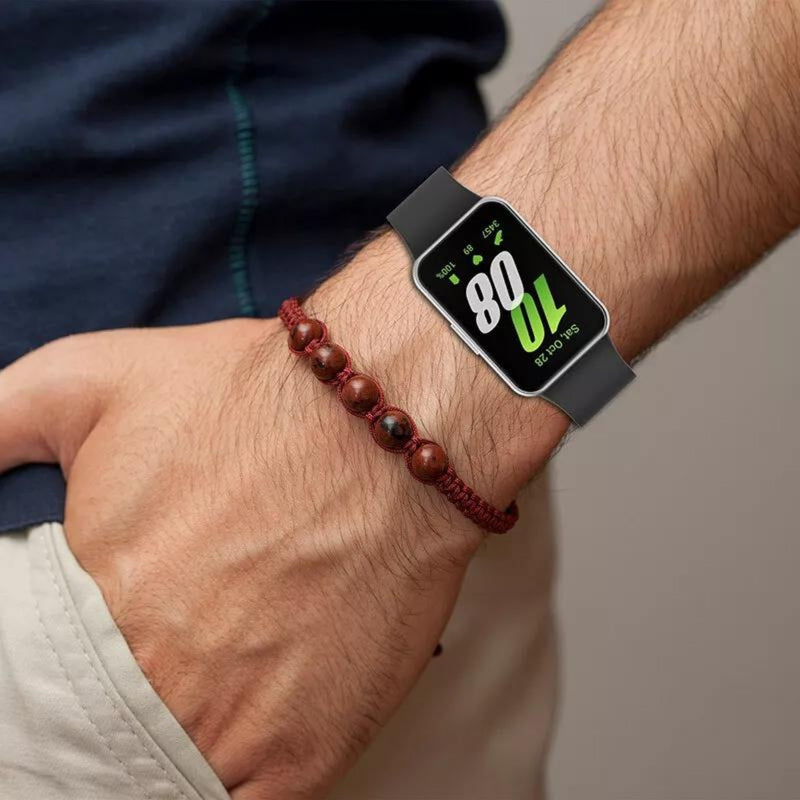 Pulseira Fecho Silicone Para Samsung Galaxy Fit 3 Sm-r390 Cor Nude Largura Da Pulseira 20 Mm