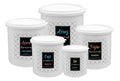 Kit 5 Potes De Mantimentos Plástico Decorado Preto Frases