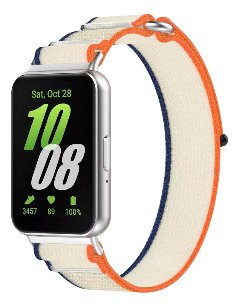 Pulseira Fecho Silicone Para Samsung Galaxy Fit 3 Sm-r390 Cor Nude Largura Da Pulseira 20 Mm