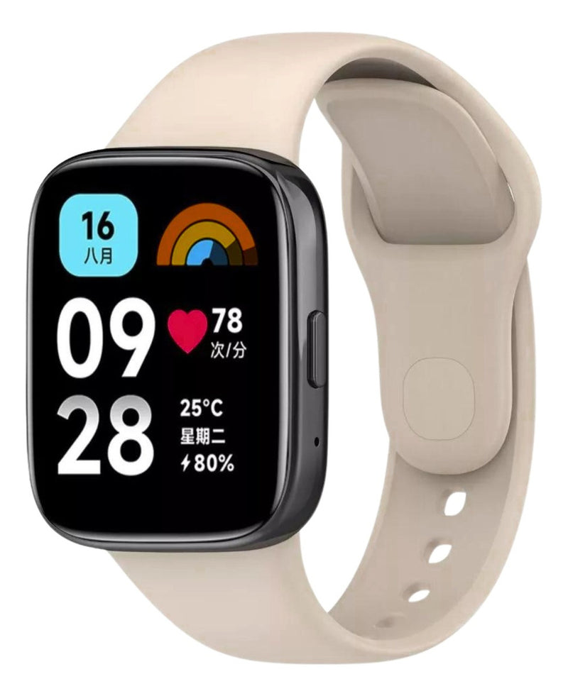 Pulseira De Silicone Sport Para Xiaomi Redmi Watch 3 Active Cor Bege Largura Da Pulseira 20 Mm
