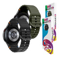 Pulseira De Silicone Ridge 3 Cores 123-alc-07 Marca 123smart Compavel Com Samsung Galaxy Watch 4 5 6 7 Fe 40mm 42mm 43mm 44mm 45mm 46mm 47mm Classic Pro - Cor Preto