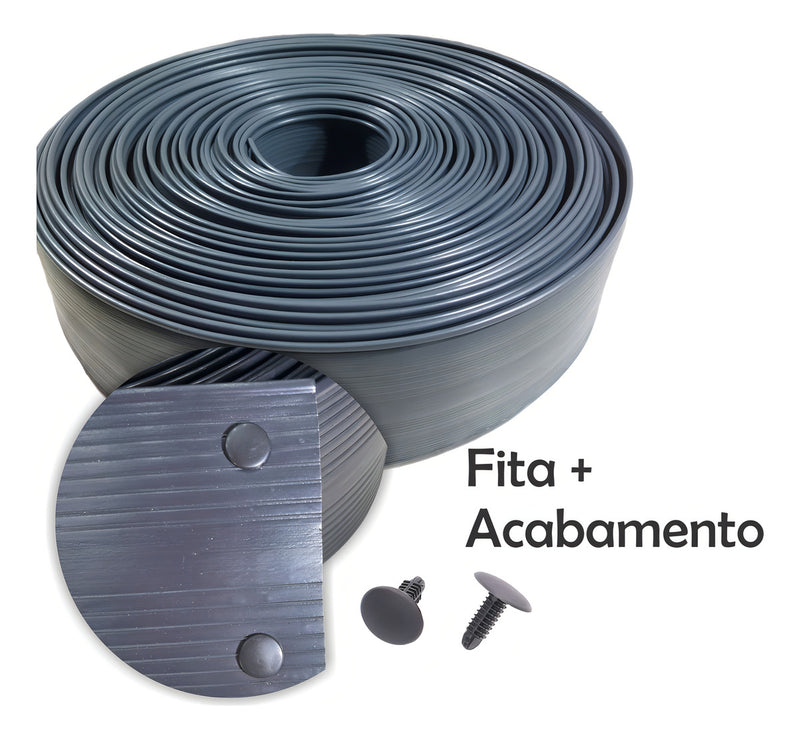 Fita Fechamento Portão 50m X 10cm + 50 Arrebite P/acabamento Cor Preto