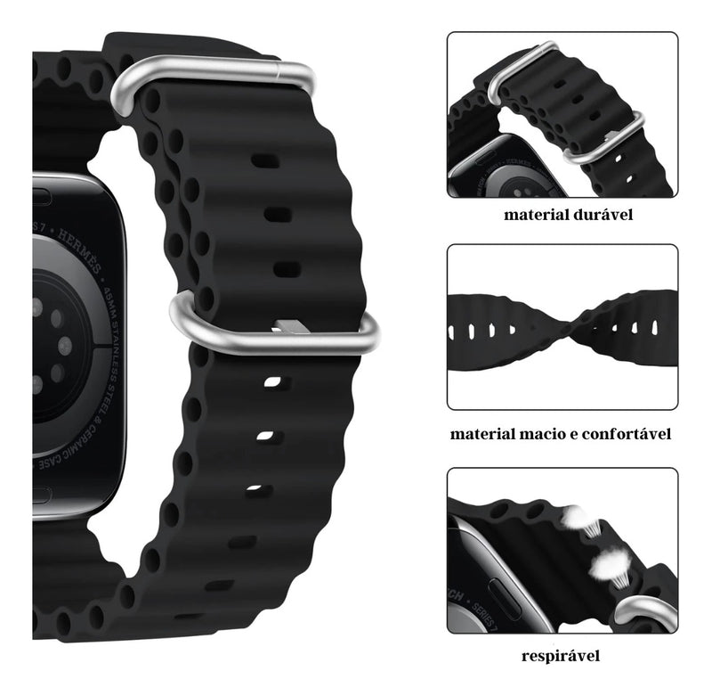 Pulseira Oceano Para Apple Watch Ultra 49mm Cor Rosa-claro