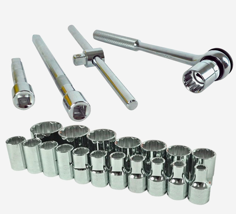 Jogo Kit de Ferramentas Manuais Chave Catraca 1/2 8 a 32mm BCS022 The Black Tools Cor Amarelo