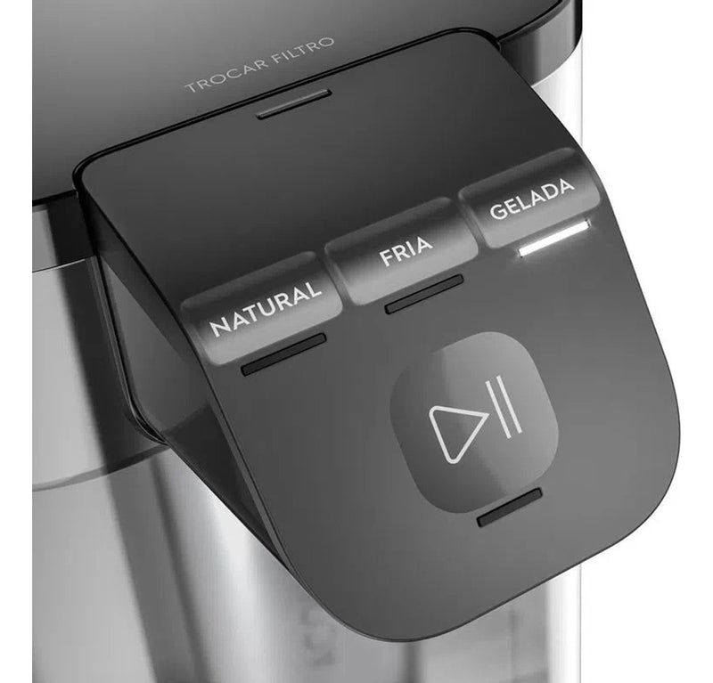 Purificador de Água Gelada Fria e Natural Eletrônico Placa Compacto Electrolux PE12G com Filtro Carvão 6 meses ou 3000L Painel Touch Cinza