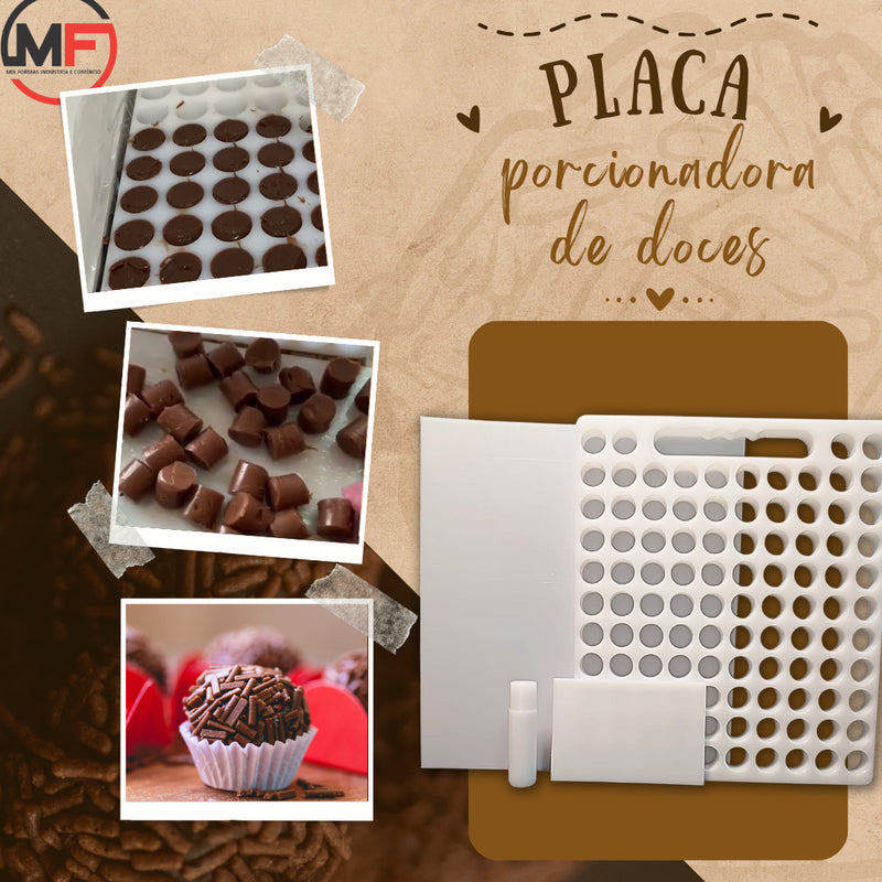 Placa Porcionadora De Doces (brigadeiro, Beijinho) Mix Formas 15g Cor Branco