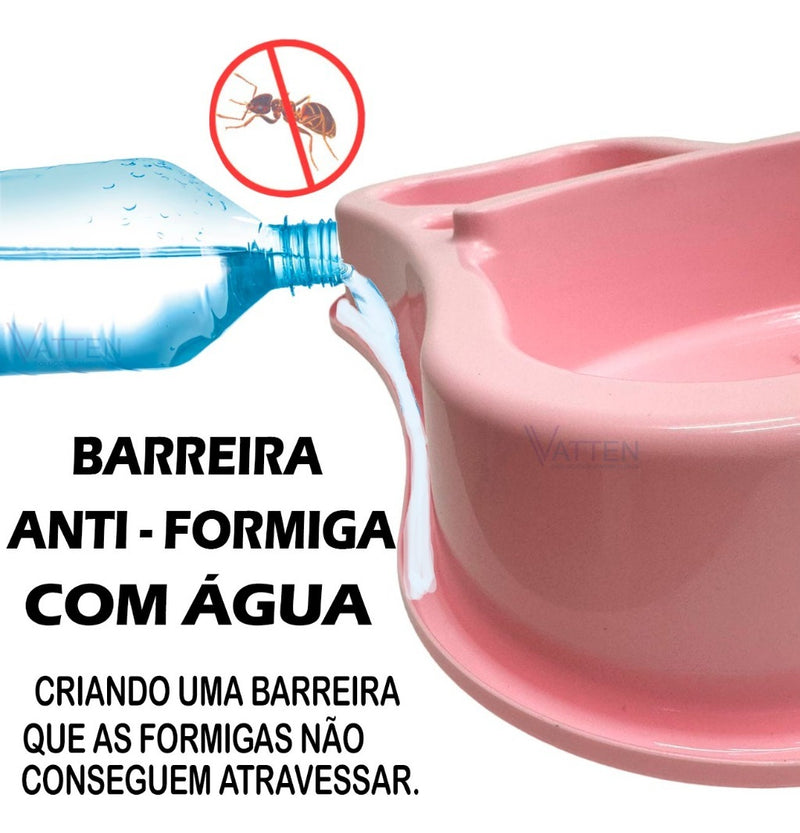 Bebedouro Comedouro Pet Comedor Duplo Ajustavel Água Cor Preto Não Se Aplica