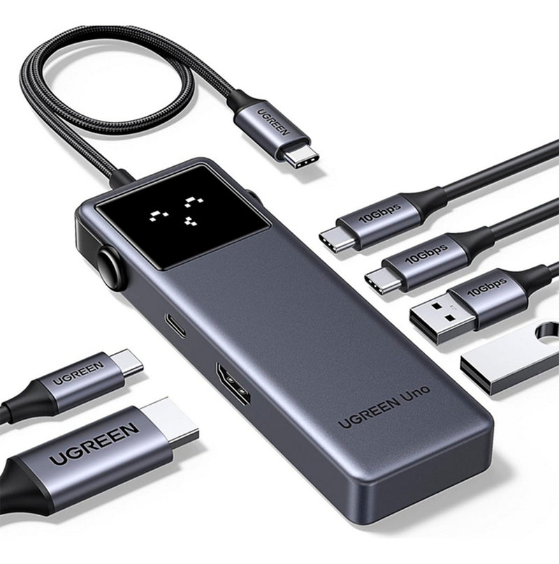 Hub Uno 6 Em 1 Ugreen 3x Tipo-c 2x Usb Hdmi 10gbps 4k@60hz