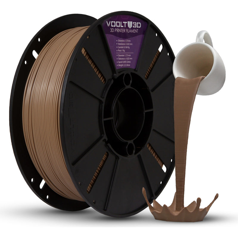 Voolt3D PLA Filamento 1.75mm Premium 1kg Cor Bege Caucasiano