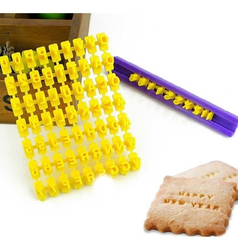 Carimbo Mini Marcador Numero Letra Pasta Americana Biscoito
