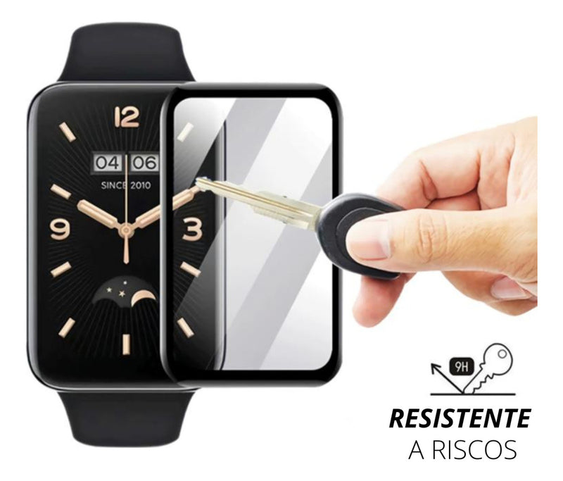 Pulseira Silicone Borracha Para Xiaomi Amazfit Band 7 + Pel Cor Lilás