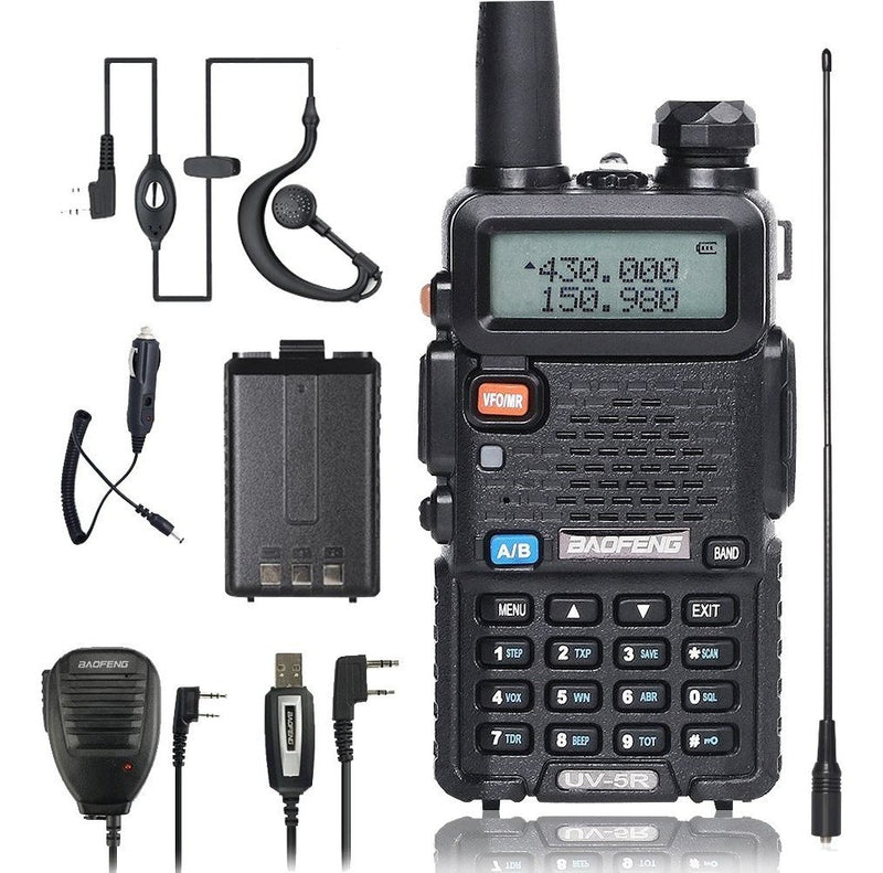 Kit 2 Rádio Ht Dual Band Uhf E Vhf Baofeng Uv5r Rádio