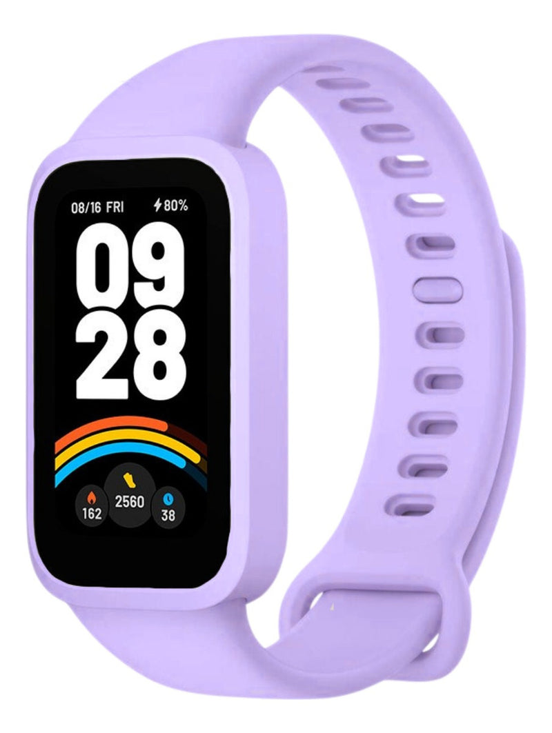 Pulseira 2em1 Protetora Para Xiaomi Smart Band 9 Active 1.47 Cor Rosa-claro
