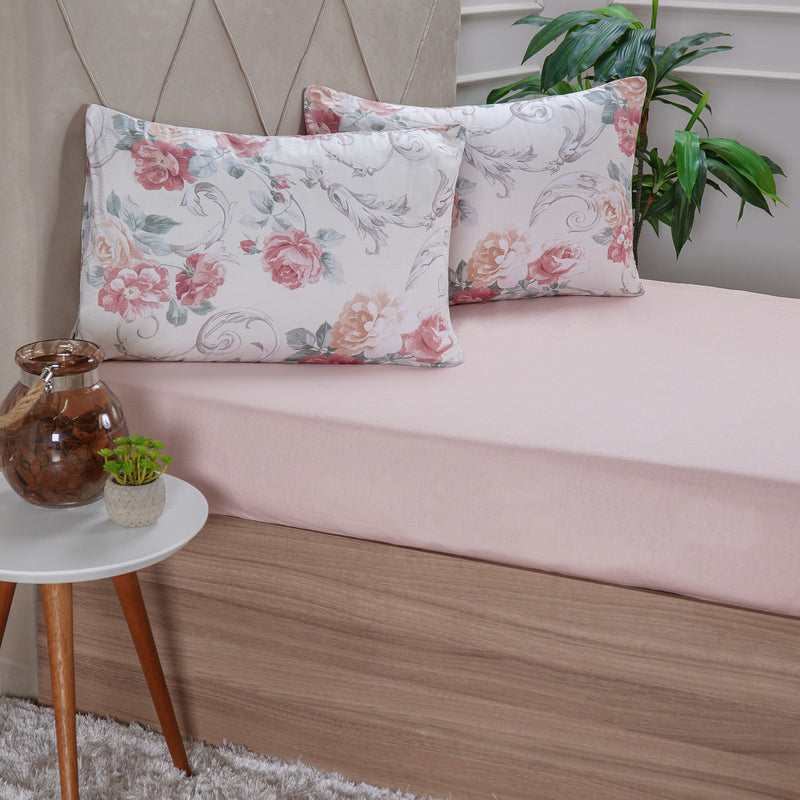 Jogo De Cama Lençol Casal Micropercal C/ Elástico 1,38x1,88 Cor Estampas Sortidas Desenho do tecido Liso