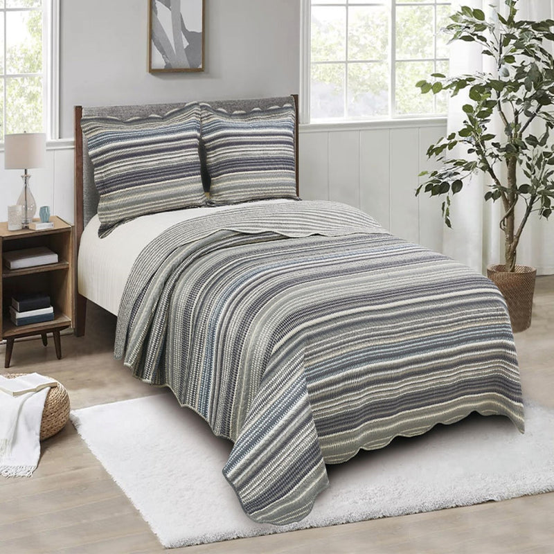 Kit Cobre Leito Colcha King Patchwork Evolution Dupla Face 3 pçs Camesa