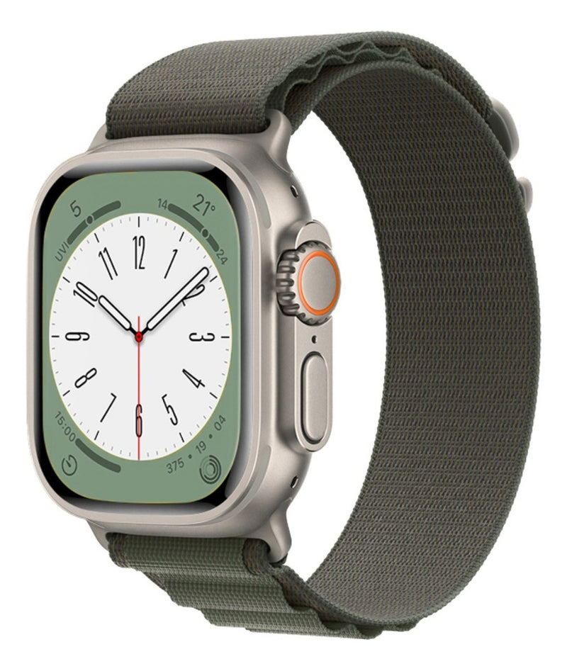 Pulseira Alpine para apple watch ultra 49mm/45mm/44mm/42mm de larguras feita em nylon/ elastano fivela (g-hook loop) cor preto comprimento total 21