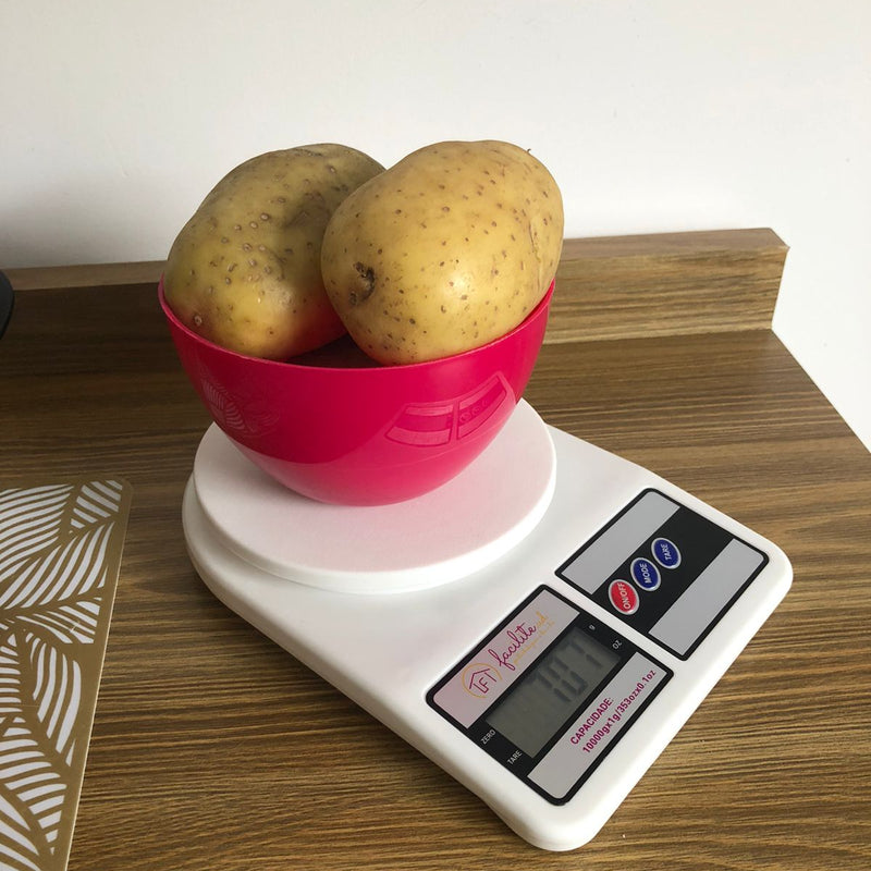 Balança Digital De Cozinha Electronic Sf-400 Pesa Até 10kg Capacidade máxima 10 g Cor Branco