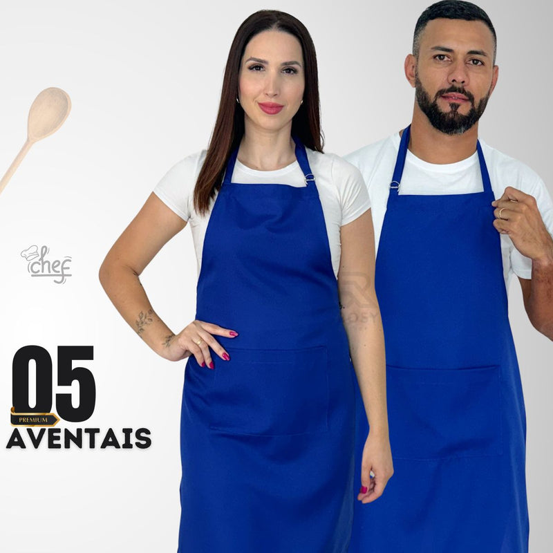 Kit 5 Avental Cozinha Garçom Oxford Restaurante Lachonete