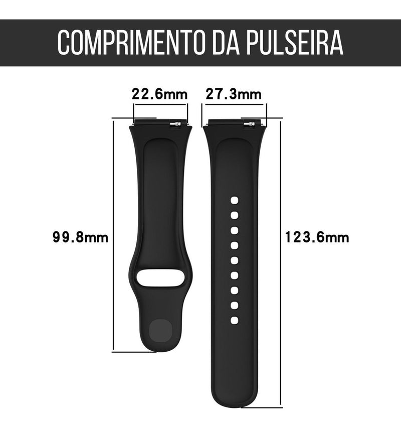 Pulseira Premium Para Xiaomi Redmi Watch 3 Active Tela 1.83 Cor Preto