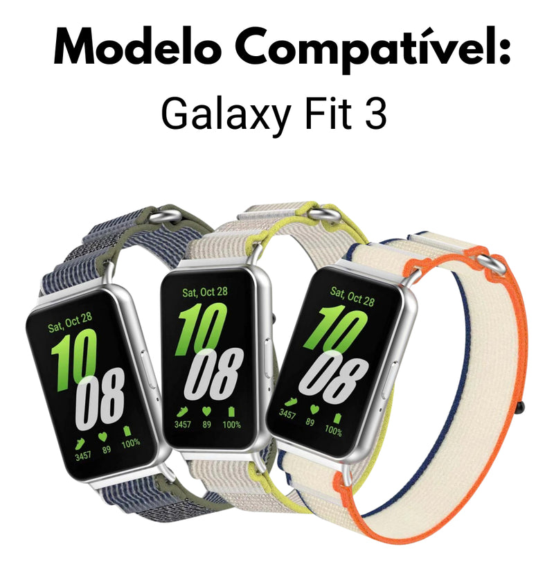 Pulseira Fecho Silicone Para Samsung Galaxy Fit 3 Sm-r390 Cor Nude Largura Da Pulseira 20 Mm