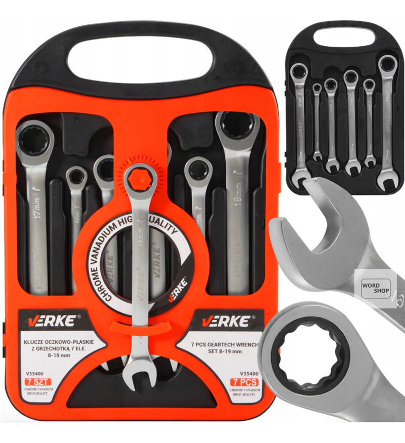 Chave Combinada Catraca Jogo De Chaves Com 7 Peças De Aço 08 A 19mm Reforçado Bmb-01