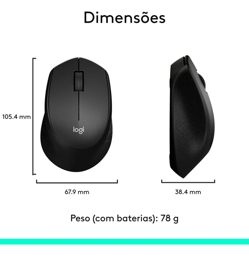 Mouse Logitech M280 S/fio Rc Nano Vermelho