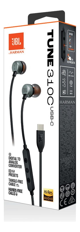 Fone de Ouvido Com Fio Tune 310C USB-C JBL - Preto