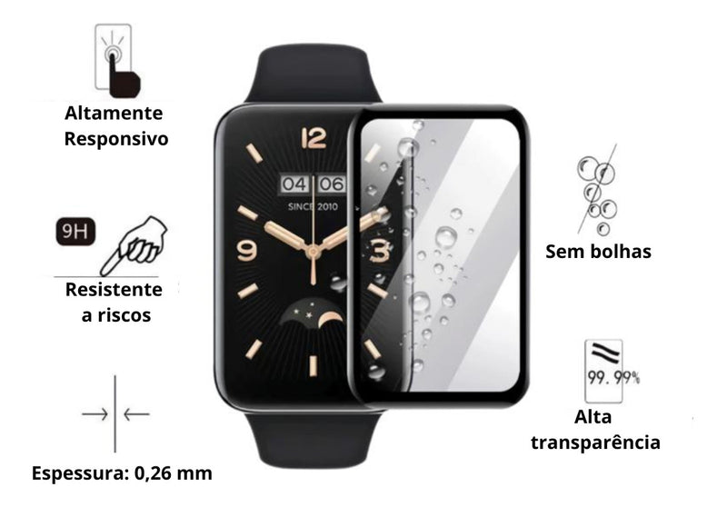 Pulseira Silicone Borracha Para Xiaomi Amazfit Band 7 + Pel Cor Lilás