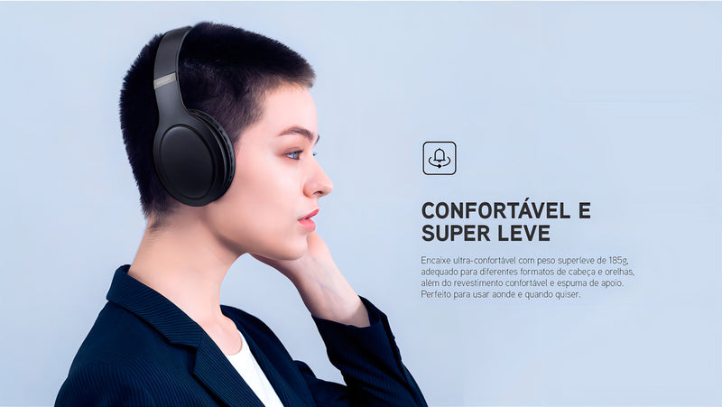 Fone De Ouvido Headphone Dapon H02d Bluetooth 5.1 Microfone Cor Bege