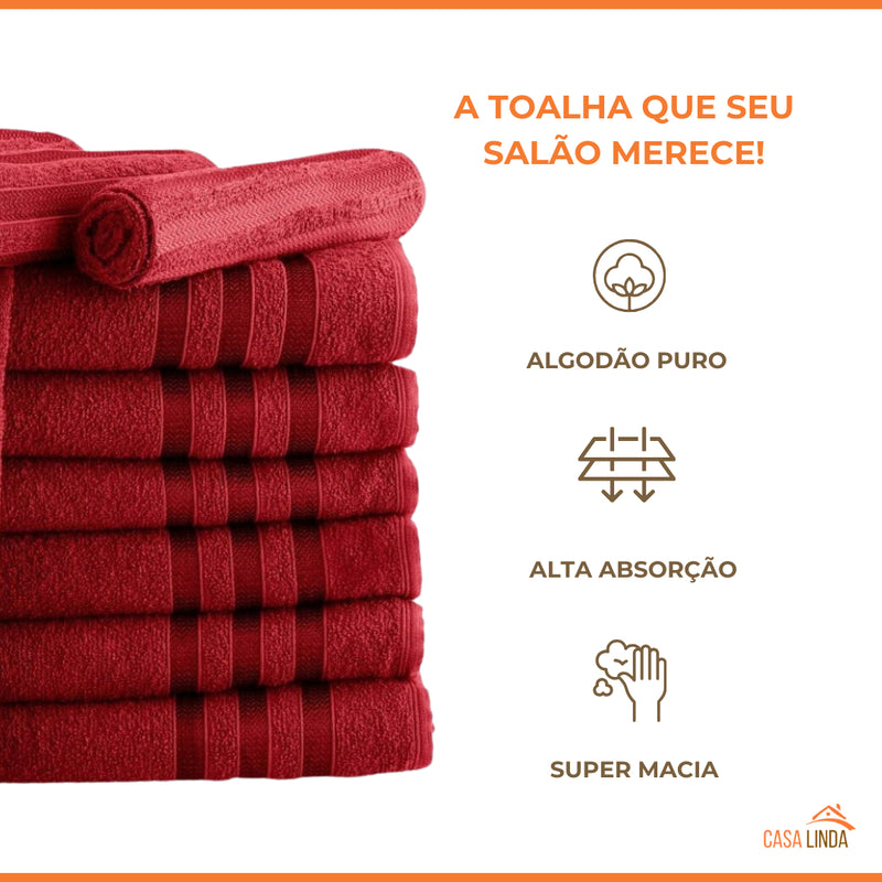 Kit 5 Toalhas De Rosto Para Salão 45x70 - Europa - Color