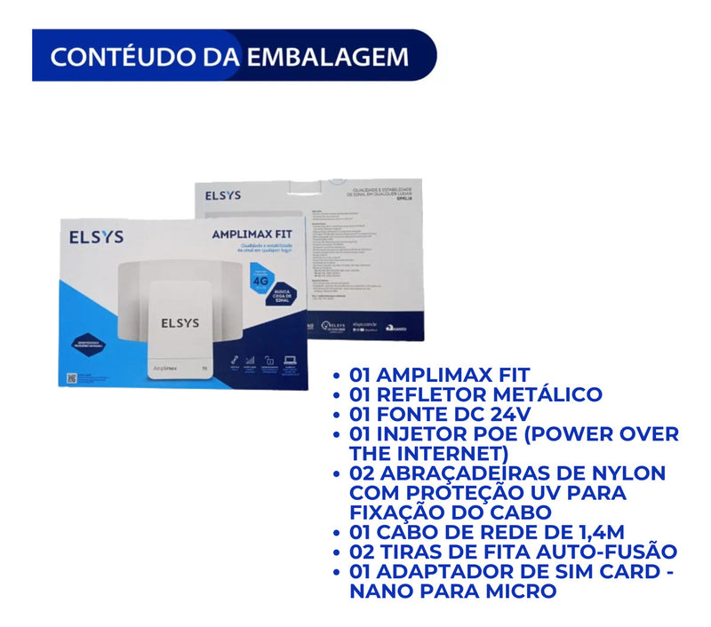 Roteador Modem Externo 4g Amplimax Fit Elsys Internet Rural