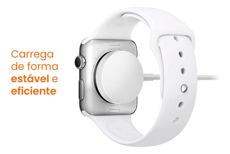 Carregador Compatível Com Apple Watch 2 3 4 5 6 7 8 Se... Cor Branco Usb