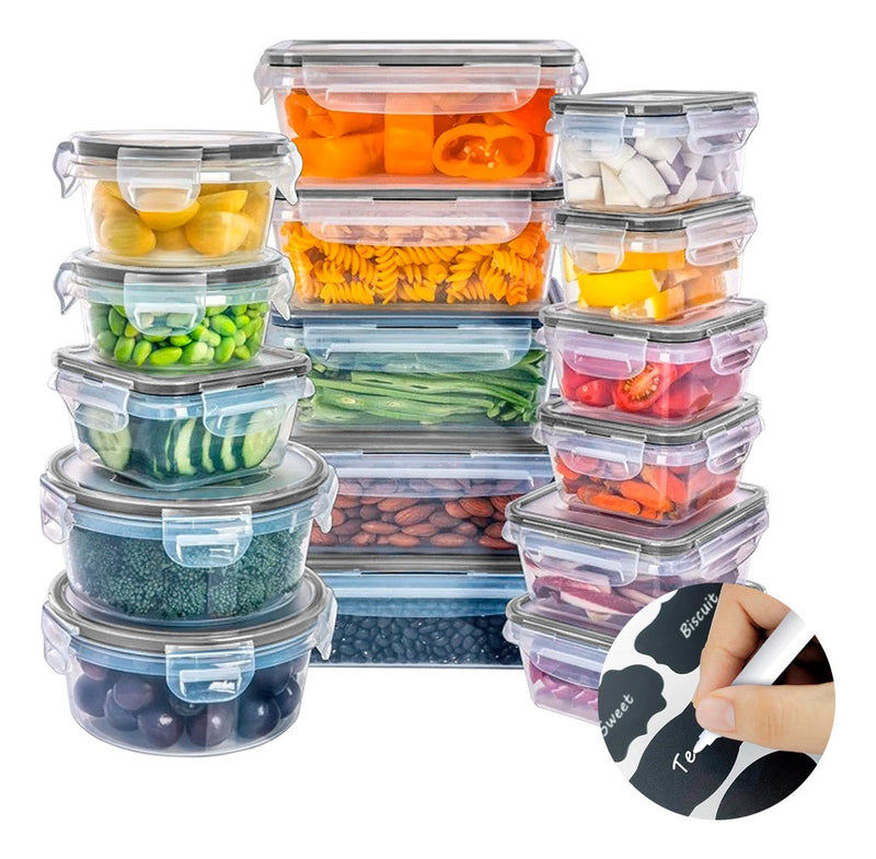 Conjunto 16 Potes Herméticos Croix Empilhavel Tampa E Trava Cor Transparente