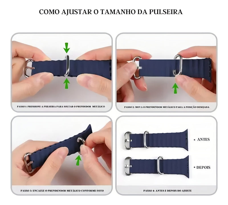 Pulseira Oceano Para Apple Watch Ultra 49mm Cor Rosa-claro