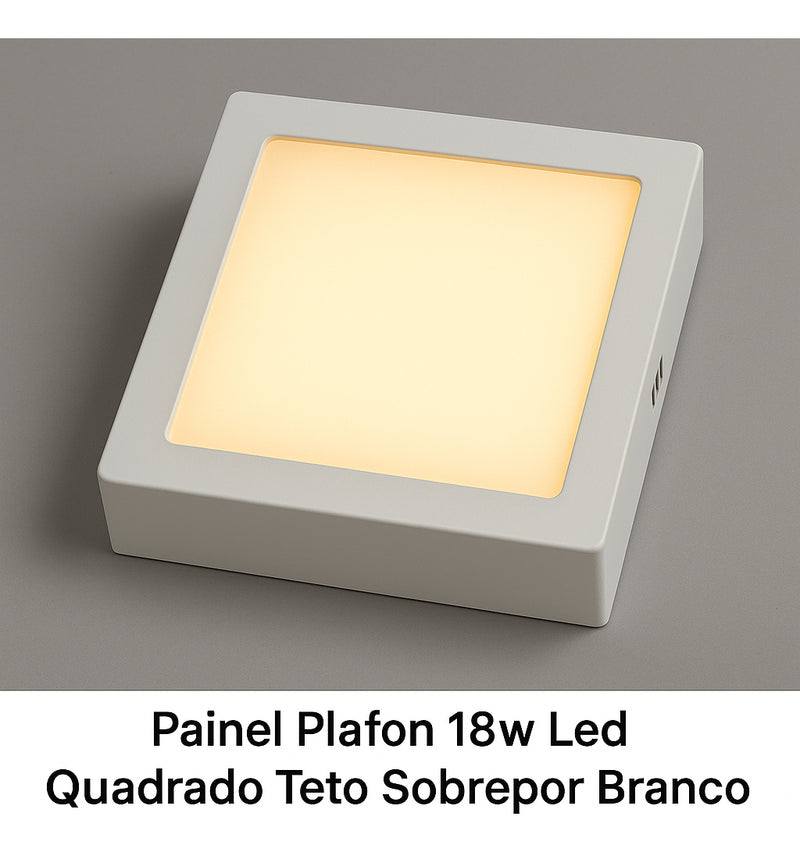 Elgin plafon painel quadrado sobrepor 24w branco frio 6500k estrutura branco-frio