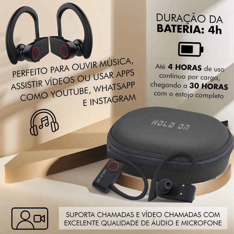 Fone De Ouvido Bluetooth Sem Fio Tws Esportivo Compatível Com iPhone Samsung Xiaomi Lenovo Motorola Xt80 Lp75 Celular Android Ios Academia Caminhada Tipo Gancho Hold On