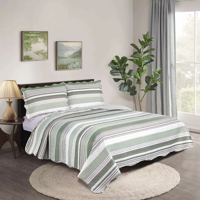 Kit Cobre Leito Colcha Queen Patchwork Evolution Dupla Face 3 pçs Camesa