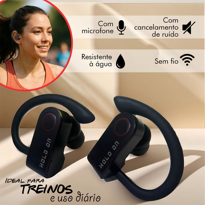 Fone De Ouvido Bluetooth Sem Fio Tws Esportivo Compatível Com iPhone Samsung Xiaomi Lenovo Motorola Xt80 Lp75 Celular Android Ios Academia Caminhada Tipo Gancho Hold On