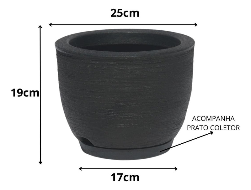 Vaso Planta Decorativo Polietileno Jardim Bojo Escovado N1