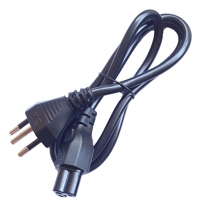 Plus Do Brasil Cabo De Força Tripolar Para Fonte Notebook TV Laptop Compativel Com Dell LG Samsung Padrão Mickey BR Certificado Inmetro - Fabricado No Brasil