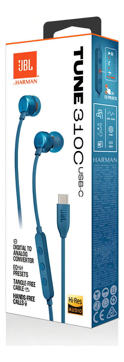 Fone de Ouvido Com Fio Tune 310C USB-C JBL - Preto