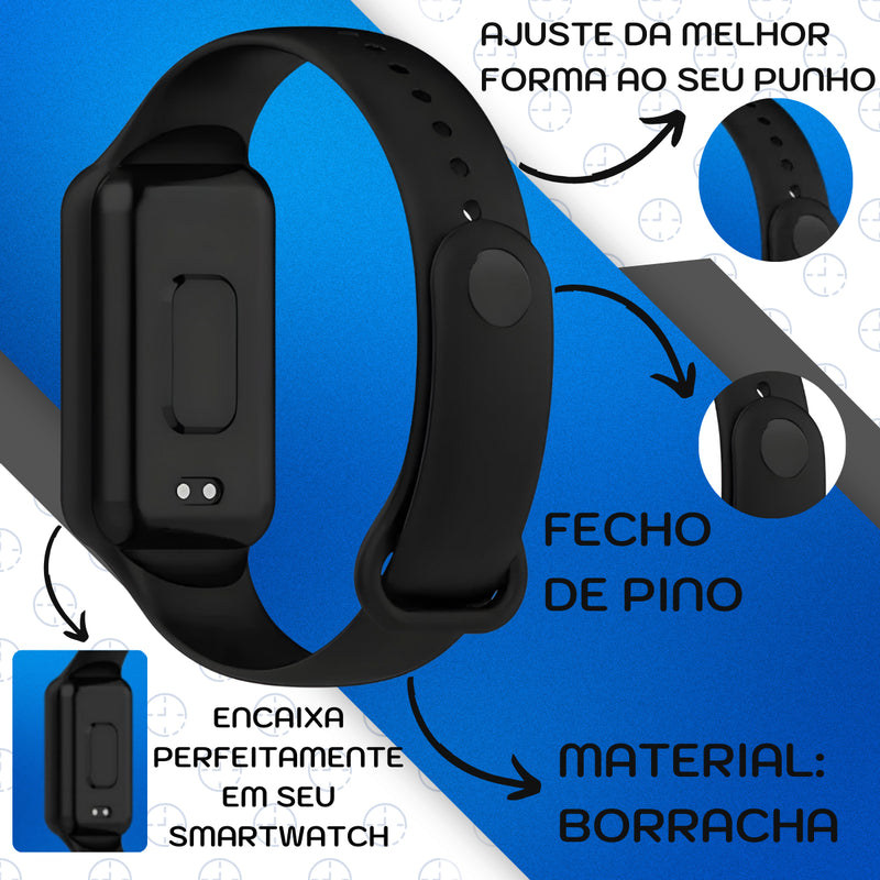 Pulseira Silicone Borracha Para Xiaomi Amazfit Band 7 + Pel Cor Lilás