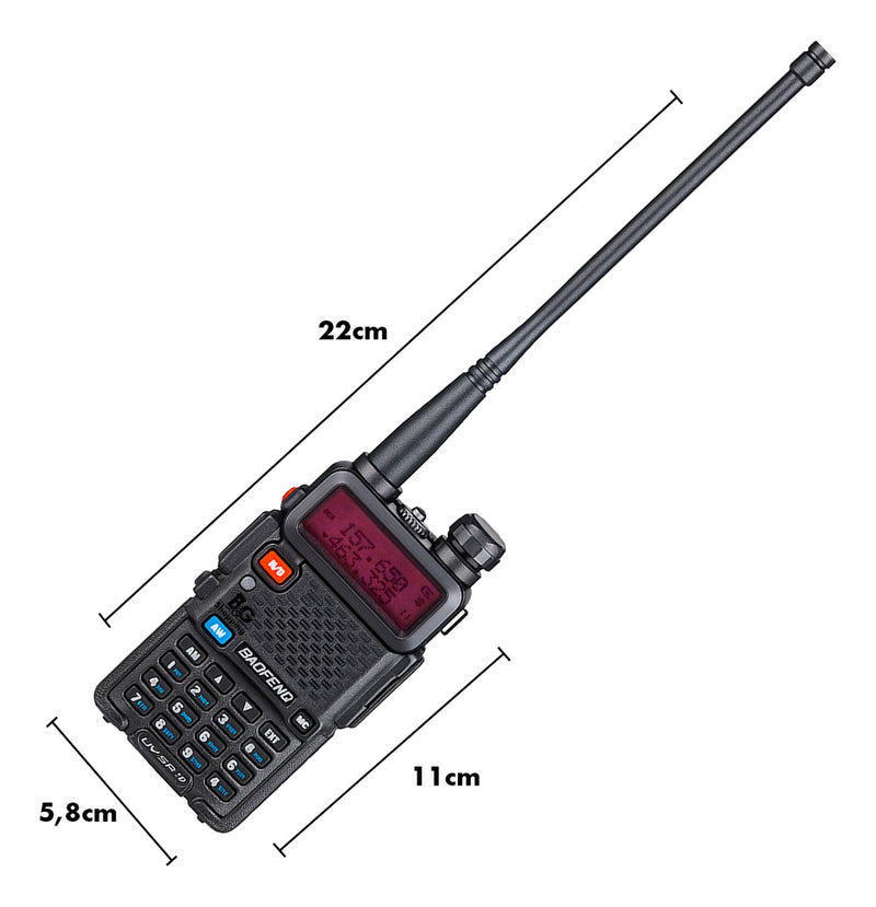 Rádio Comunicador Walk Talk Ht Baofeng Dual Band Uv5r +
