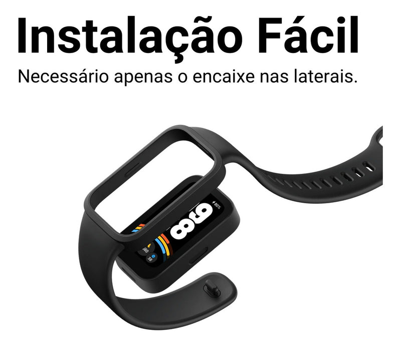 Pulseira 2em1 Protetora Para Xiaomi Smart Band 9 Active 1.47 Cor Rosa-claro