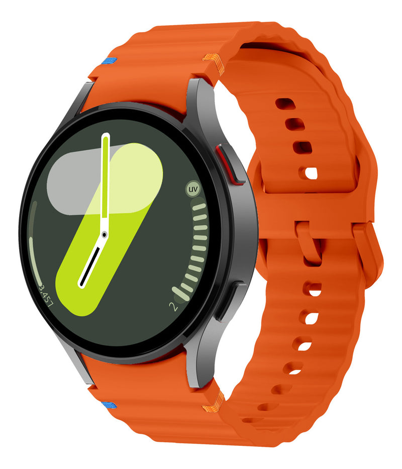Pulseira De Silicone Ridge 3 Cores 123-alc-07 Marca 123smart Compavel Com Samsung Galaxy Watch 4 5 6 7 Fe 40mm 42mm 43mm 44mm 45mm 46mm 47mm Classic Pro - Cor Preto