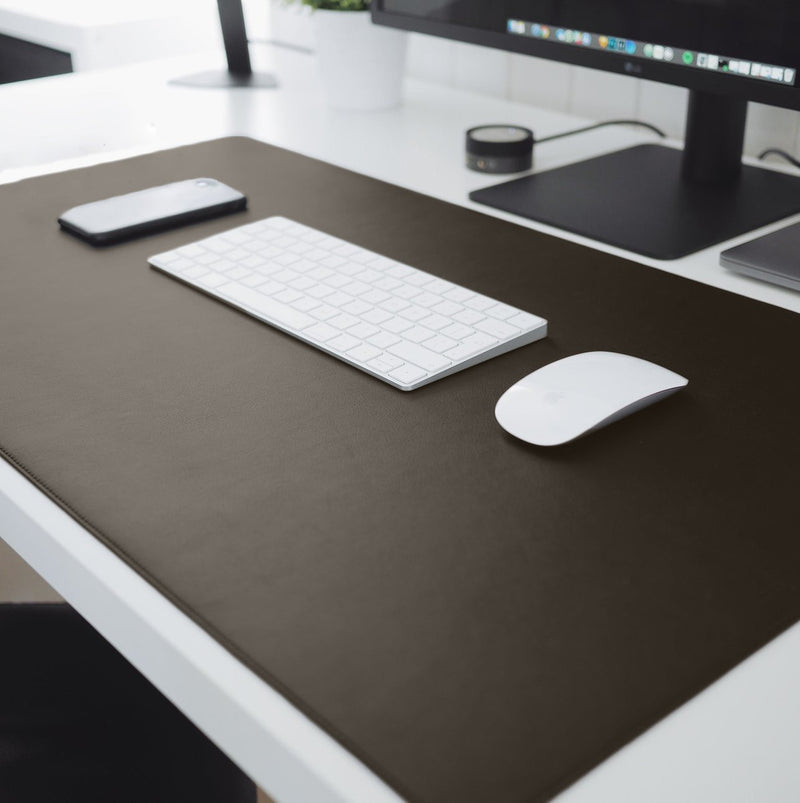 Mousepad Grande Preto 90x40 Deskpad Couro Antiderrapante Mesa Computador Notebook Eddias
