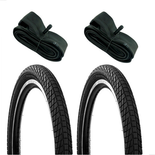 Par Pneu Bmx Aro 20x1.95 Dsi Street Preto  C/ 2 Camara Ar