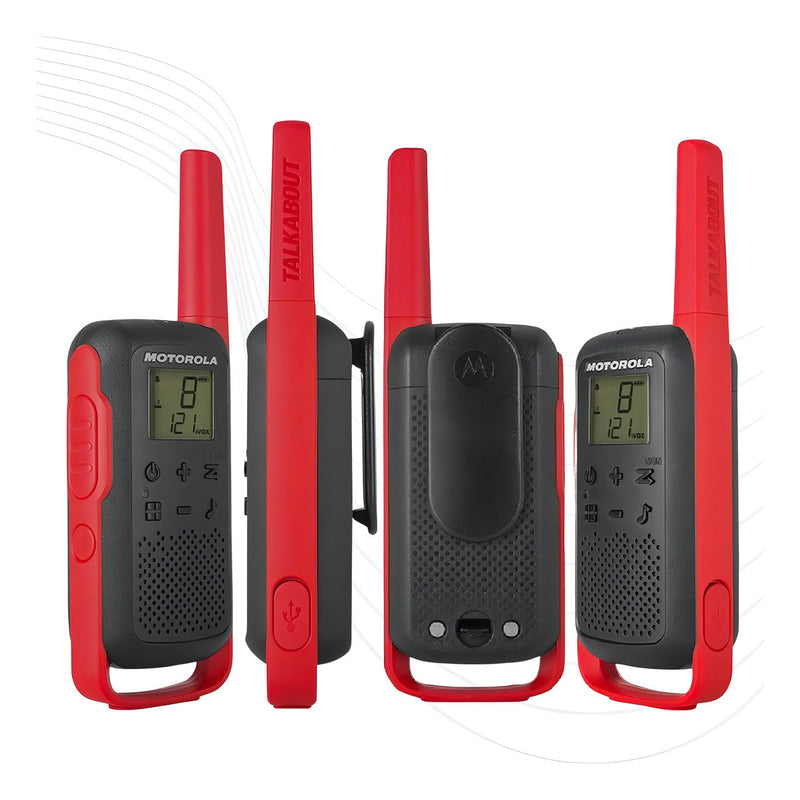 Rádio Comunicador Talkabout Motorola T210BR Alcance Até 32km UHF Cor Vermelho e Preto