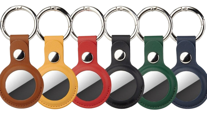 Capa Case De Couro Para Airtag Com Chaveiro Premium